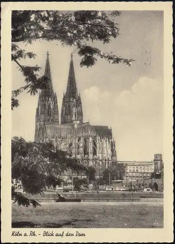 239 Journée catholique 1956 - sur la carte de vue FD de Cologne Dom, ESSt Cologne 29.8.56