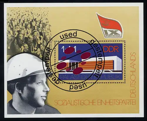 Block 45 Parteitag der SED 1976, mit Tagesstempel