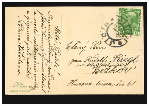 AK Pâques: Chariot à main défectueux avec des poussins et des lapins, couru vers 1910