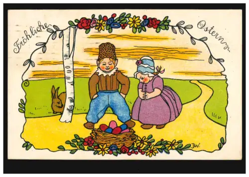 AK Pâques: Découvrir les enfants de PÂques, HANNOVER 1.4.1918