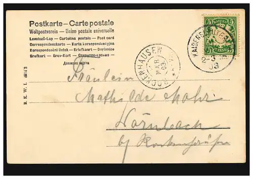 AK Ostern: Kind mit Osterlamm, KAISERSLAUTERN 21.3.1903 nach ROCKENHAUSEN 21.3.