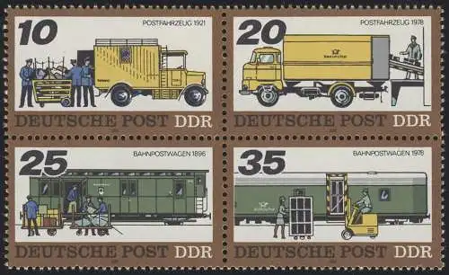 2299-2302 Posttransport 1978, Quadruple bloc, frais de port **