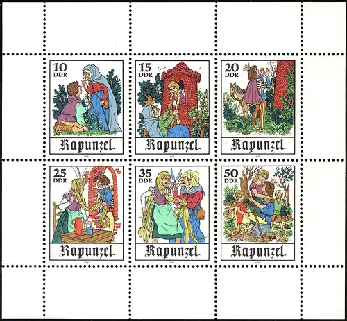 2382-2387 Petits contes de fées Rapunzel 1978, ** post-fraîchissement