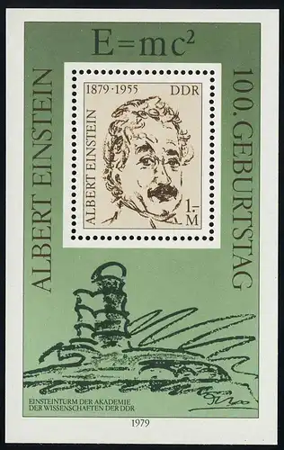Bloc 54 Albert Einstein 1979, frais