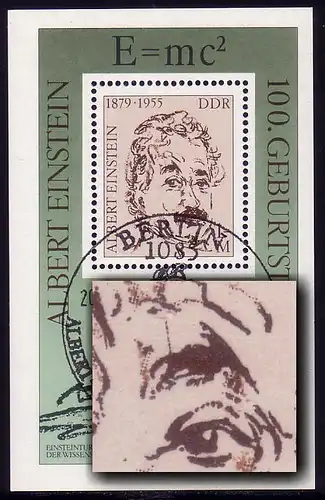 Bloc 54 Albert Einstein 1979 avec PLF trait sur sourcils gauche, ESSt