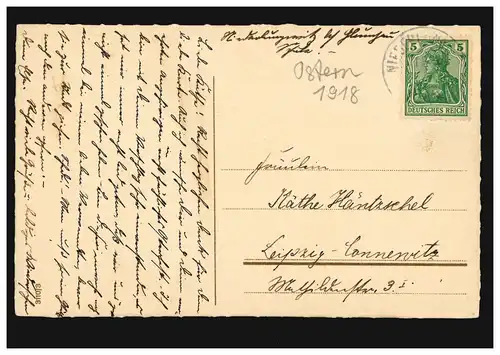 AK Pâques: Animaux Inhumains - Les lapins comme un couple d'amour dans les bois, couru en 1918