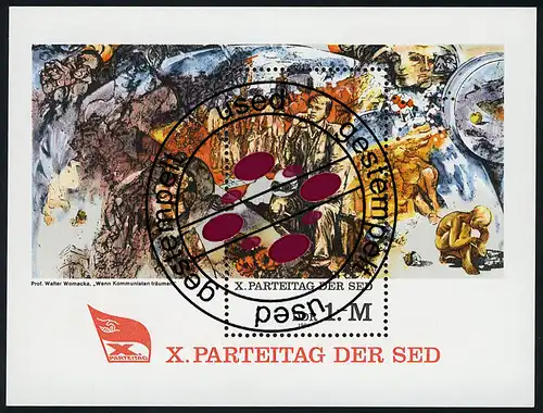 Block 63 Parteitag der SED 1981, mit Tagesstempel