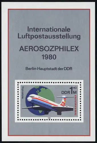 Block 59 AEROSOZPHILEX 1980, postfrisch **