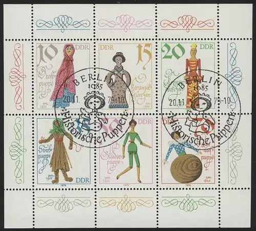 2472-2477 Petit arc de poupée 1979, ESSt Berlin Historique des poupées 20.11.79