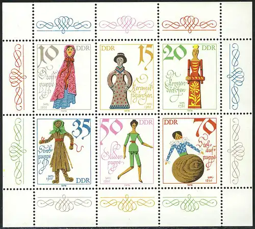 2472-2477 Petit arc de poupée 1979, frais de port