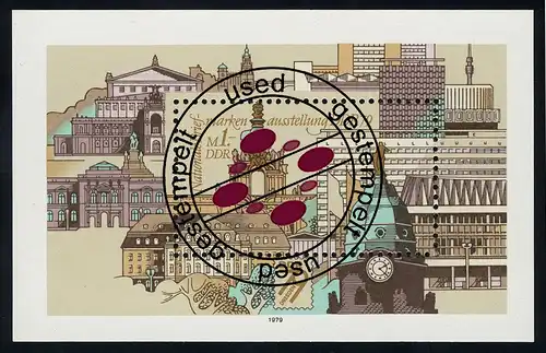 Block 55 Ausstellung Dresden 1979, mit Tagesstempel