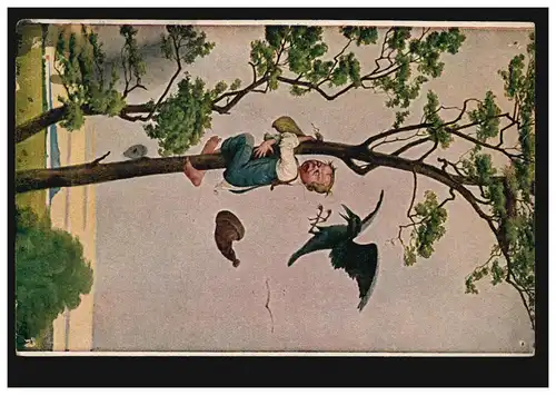 AK Artiste N. Wiwel Animaux: Une Mère corbeau Le Nesträuber, inutilisé vers 1910