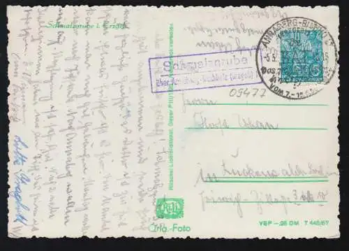 Temple de la poste de campagne Smalzgrube sur Annaberg-Buchholz/Erzgebirge SSt 1958 sur AK