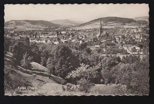 Landpost-Stempel Seitenroda über JENA 1963 auf AK Kahla (Thüringen) Panorama