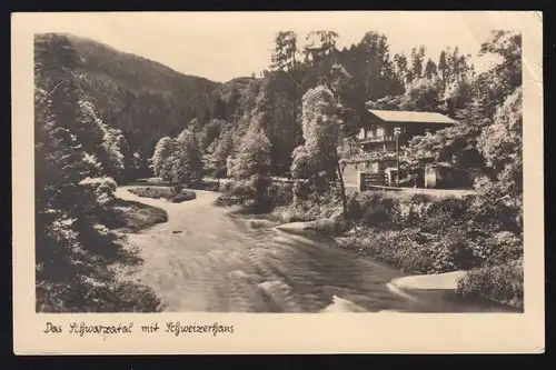 Landpost-Stempel Siegmundsburg über NEUHAUS AM RENNWEG SSt 19.8.1954 auf AK