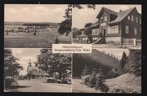 Landpost-Stempel Siegmundsburg über NEUHAUS AM RENNWEG 22.6.1961 auf AK