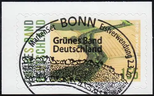 3533 Grünes Band Deutschland, selbstklebend aus FB 98, EV-O Bonn