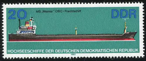 2712 Hochseeschiffe 20 Pf mit PLF verbundenes SC, Feld 28, postfrisch **