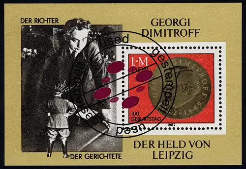 Block 68 Georgi Dimitrow von 1982, Tagesstempel