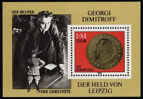 Bloc 68 Georgi Dimitrov de 1982, frais **