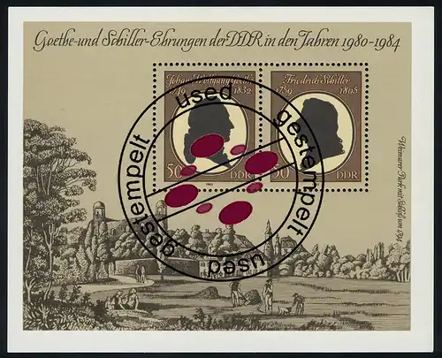 Block 66 Goethe und Schiller 1982, Tagesstempel