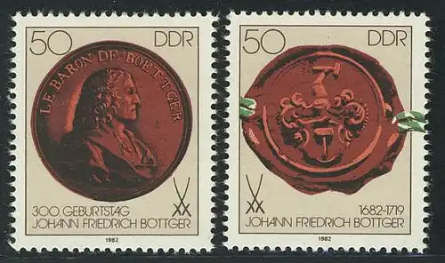 2671-2672 Einzelmarken aus Block 65 Böttger 1982, 2 Werte, Satz **