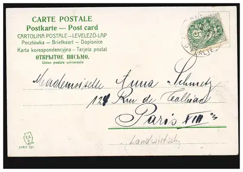 AK Agriculture française: pause à la récolte des foins, PARIS 1903