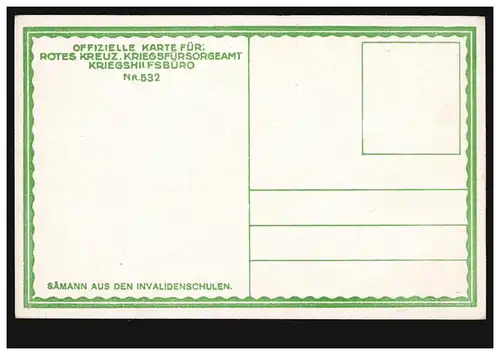 AK Landwirtschaft R. Moser Sämann aus den Invalidenschulen, ungebraucht 1914/18