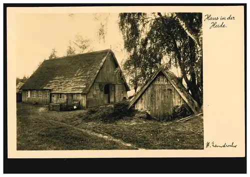 AK Die Lüneburger Heide: Haus in der Heide, ungebraucht um 1930