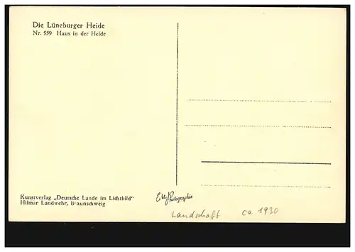 AK La lande de Lunebourg: Maison dans la ligue, inutilisé vers 1930