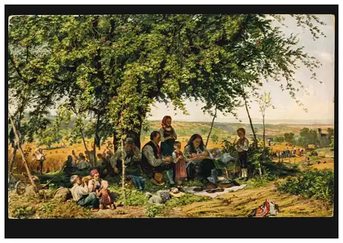 AK Agriculture Pause de moisson Th. Sagittaire: La prière de la moisse, inutilisé vers 1920