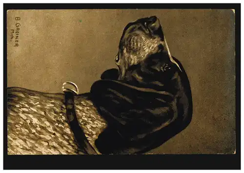Animaux-AK B. Greiner: portrait de chien GENCHDEN (Kr. LINDen, HANNOVER) 27.2.1923