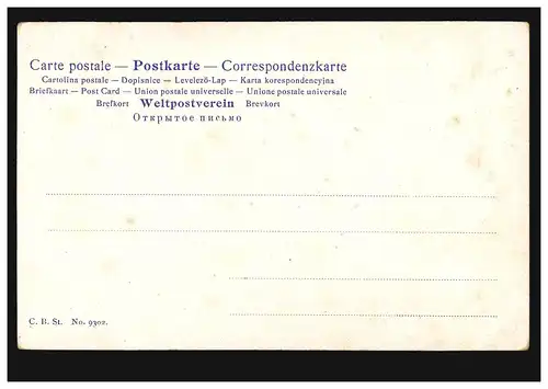 Tiere-AK A. Müller: Eule und Hund, Verlag C.B.St. 9302, ungebraucht um 1910