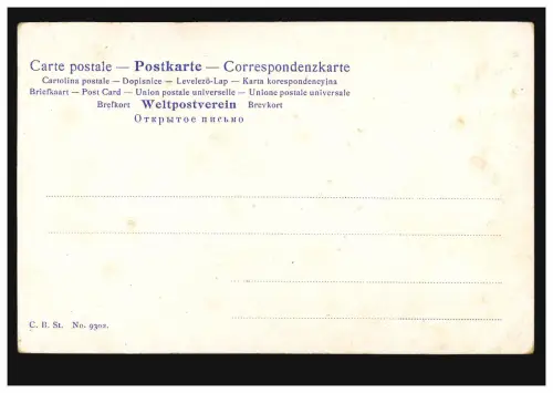 Tiere-AK A. Müller: Eule und Hund, Verlag C.B.St. 9302, ungebraucht um 1910