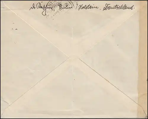 568 Vote en Sarre 25 Pf en tant qu'EF sur lettre extérieure EUTIN 4.2.35 au Chili