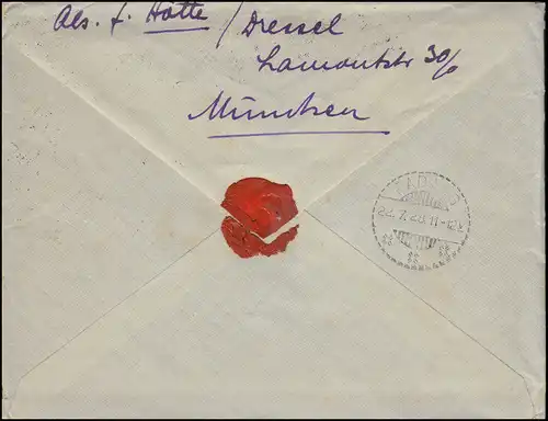 393 Goethe sur lettre internationale MUNICH 24.6.1926 vers PADANG 22.7.26 sur Sumatra
