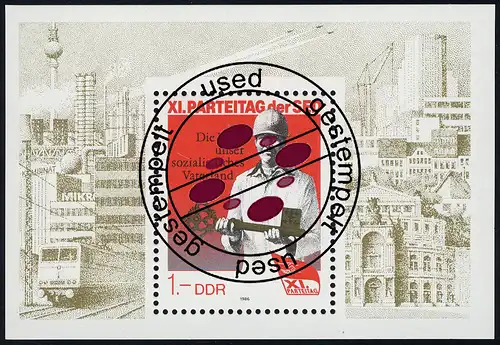 Block 83 Parteitag der SED 1986, Tagesstempel