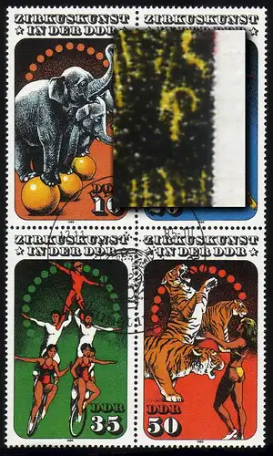 2983-86 Art du cirque, bloc quadriennal: marque de stecher dans les cheveux, ESSt Berlin