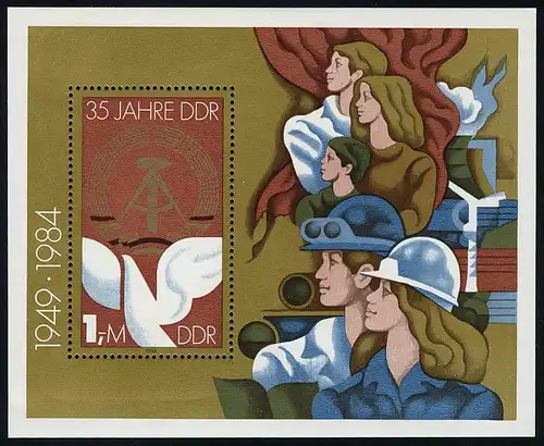 Bloc 79 35 ans RDA Poussières de paix 1984, frais de poste