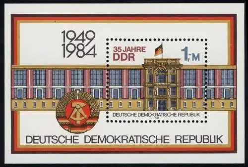 Bloc 77 35 ans RDA Berlin 1984, frais de port