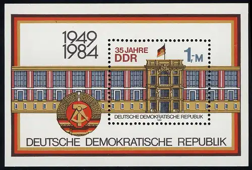 Block 77 35 Jahre DDR Berlin 1984, postfrisch