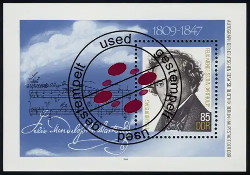 Block 76 Felix Mendelssohn Bartholdy 1984, Tagesstempel