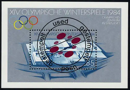 Block 74 Olympische Winterspiele Sarajevo, Tagesstempel