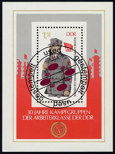 Bloc 72 30 ans Groupes de combat 1983 avec cachet du jour