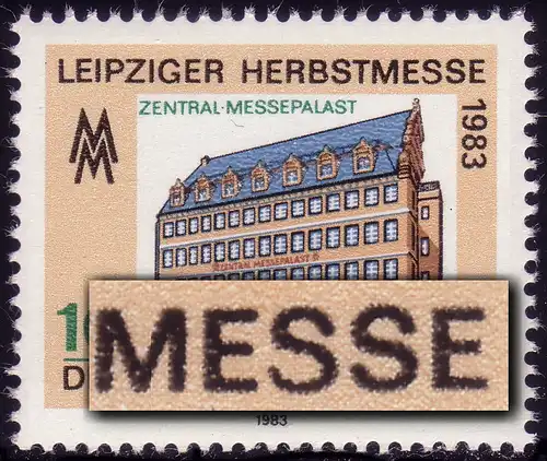 2822 Messe Leipzig 10 Pf: erstes S in MESSE unten verjüngt, Feld 5, **