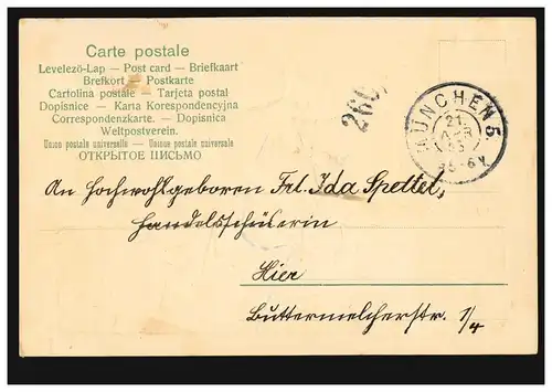 Prägekarte Vermenschlichte Tiere: Hase im Mantel mit Zigarette, MÜNCHEN 21.4.03