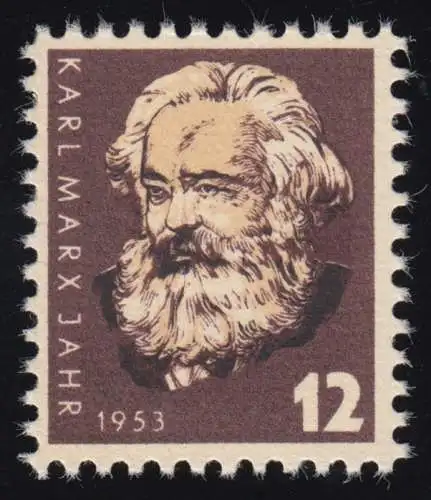 Année Karl-Marx 1953 - Impression d'essai sur papier carton, original