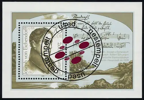 Bloc 92 Freiher von Eichendorff 1988, Templaire journalier