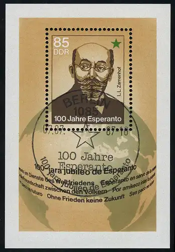 Bloc 87 100 ans Esperanto 1987, ESSt Berlin