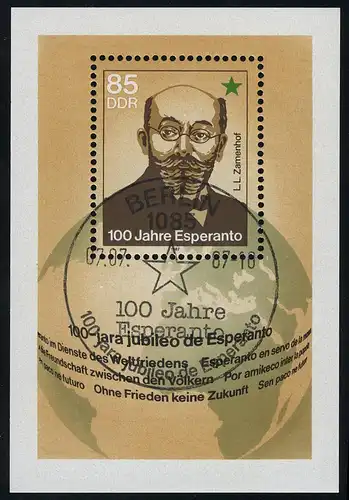 Block 87 100 Jahre Esperanto 1987, ESSt Berlin